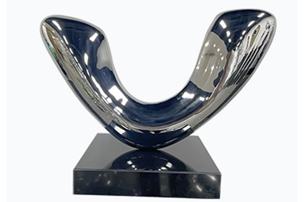 Custom Abstract Stainless Steel U-Shaped Sculpture – Mirror Polished Modern Decor